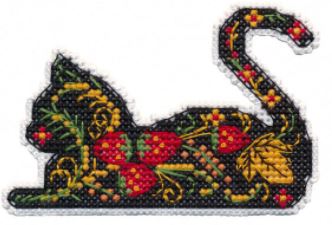 click here to view larger image of Magnet - Cat (counted cross stitch kit)