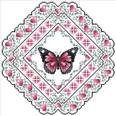 click here to view larger image of Butterfly Fantasy Pink (chart)