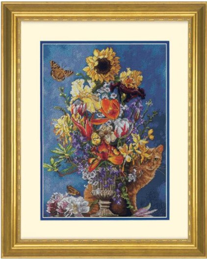 click here to view larger image of Garden in Gold (counted cross stitch kit)
