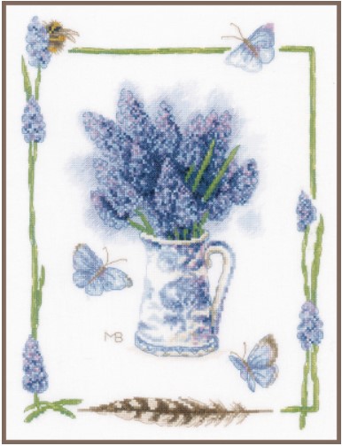 click here to view larger image of Blue Grapes - by Marjolein Bastin (counted cross stitch kit)