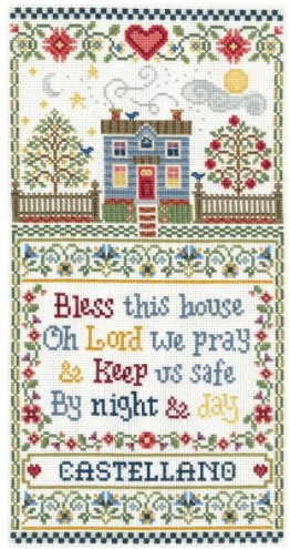 click here to view larger image of Bless This House Sampler - Sandra Cozzolino (counted cross stitch kit)