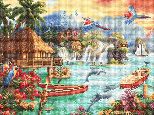 click here to view larger image of Island Life (counted cross stitch kit)