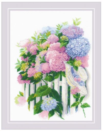 click here to view larger image of Hydrangea Garden (counted cross stitch kit)
