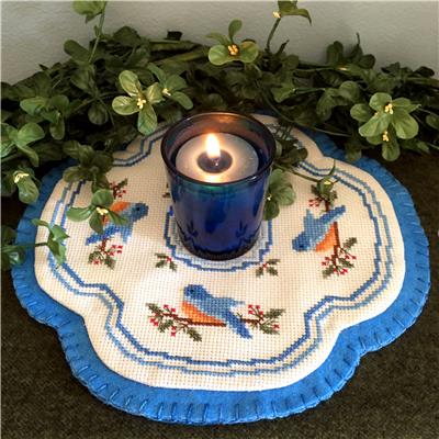 click here to view larger image of Little Candle Mats - Bluebirds (chart)