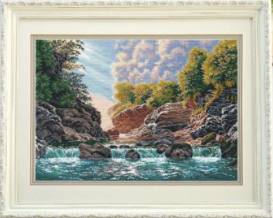 click here to view larger image of Morning in the Guam Gorge (counted cross stitch kit)