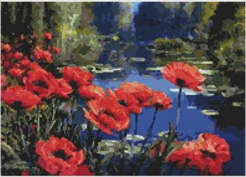 Poppies By The Pond (William Jabez Muckley)