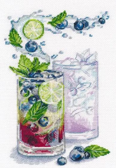 click here to view larger image of Blueberry Cocktail (counted cross stitch kit)