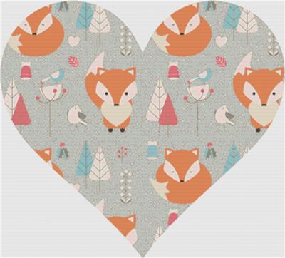 click here to view larger image of Christmas Fox Heart (chart)