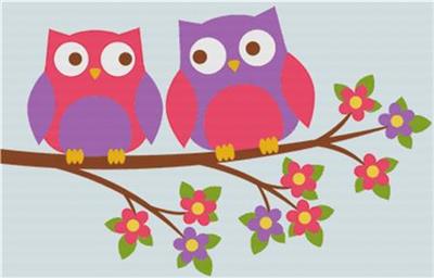 click here to view larger image of Cute Owls on a Branch (chart)