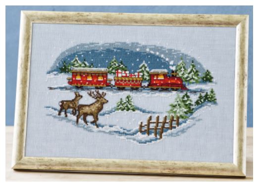 click here to view larger image of Red Christmas Train (counted cross stitch kit)