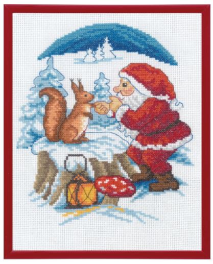 click here to view larger image of Santa Claus with Squirrel (counted cross stitch kit)