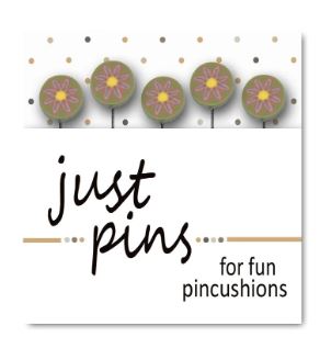 click here to view larger image of Just Pins - Just Pink Daisies on Green (pin)