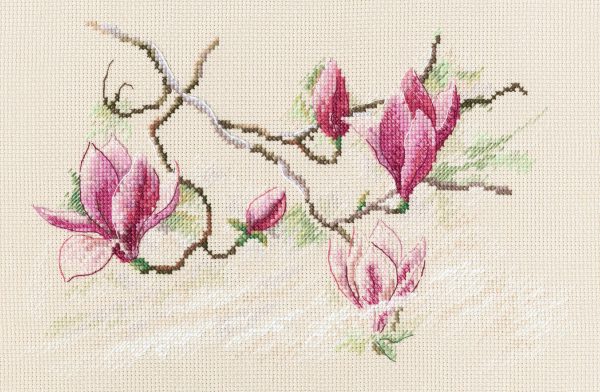 click here to view larger image of Magnolia Flowers M732 (counted cross stitch kit)