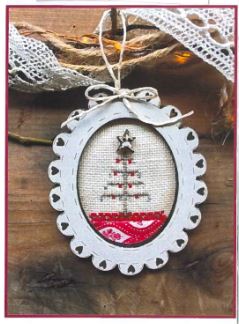 click here to view larger image of Mini Oval Christmas Frame Cross Stitch  (chart)