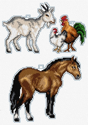 click here to view larger image of Farm Animals (counted cross stitch kit)