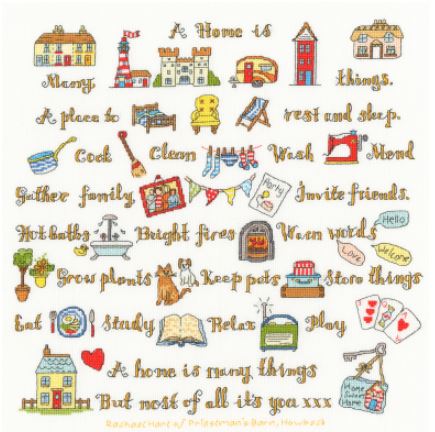 click here to view larger image of Home Is Many Things, A (counted cross stitch kit)