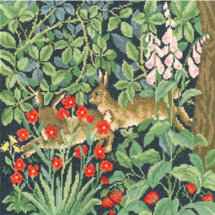 click here to view larger image of Greenery Hares (counted cross stitch kit)