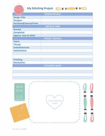 click here to view larger image of Cross Stitch Project Sheet - Stitch (accessory)