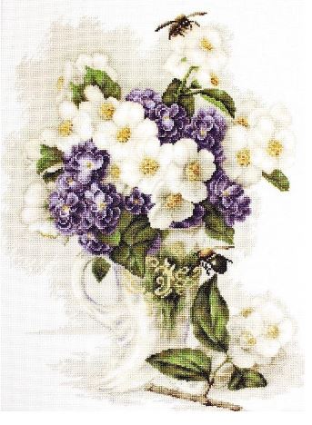 click here to view larger image of Vase with Jasmine (counted cross stitch kit)