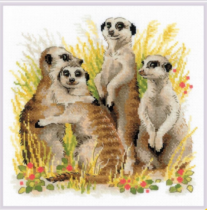 click here to view larger image of Meerkats (counted cross stitch kit)