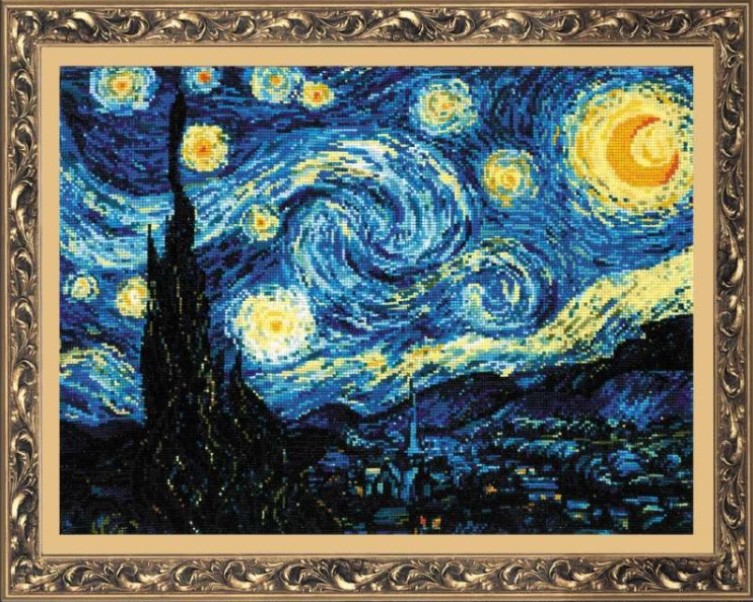 click here to view larger image of Starry Night after Van Gogh's Painting (counted cross stitch kit)