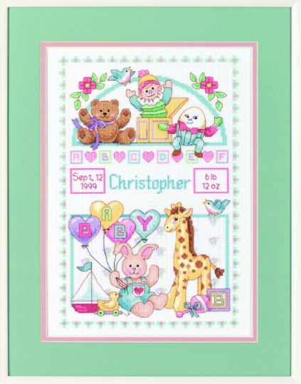 click here to view larger image of Birth Record Baby (counted cross stitch kit)