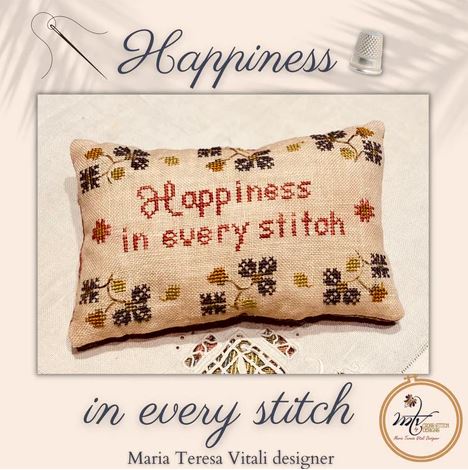 click here to view larger image of Happiness in Every Stitch Pillow (chart)