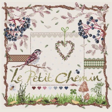 click here to view larger image of Les Petit Chemin KIT- Linen (counted cross stitch kit)