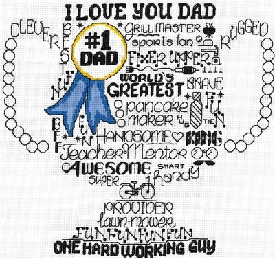 click here to view larger image of Let's Love Dad - Ursula Michael (counted cross stitch kit)