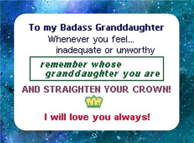 click here to view larger image of Badass Granddaughter (chart)
