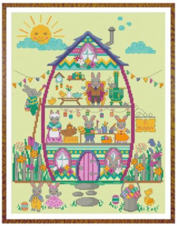click here to view larger image of Easter Bunny House Series - Complete (chart)