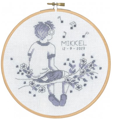 click here to view larger image of Mikkel Birth Announcement (counted cross stitch kit)