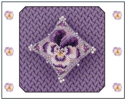 click here to view larger image of Pansy Petals  Petite Flower Cushion (chart)