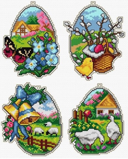 click here to view larger image of Easter Eggs - SA7671 (counted cross stitch kit)