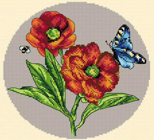 click here to view larger image of Poppies SA7927 (counted cross stitch kit)