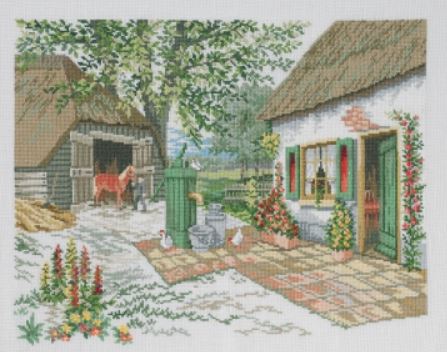 click here to view larger image of Farm and Horse (counted cross stitch kit)
