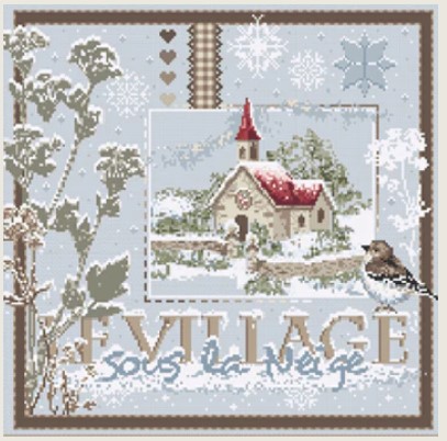 click here to view larger image of Le Village sous la Neige (KIT) - Aida (counted cross stitch kit)