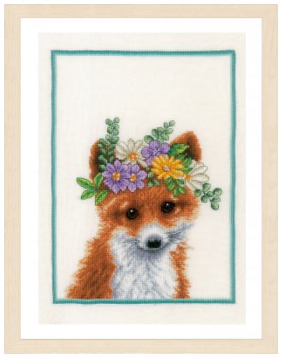 click here to view larger image of Flower Crown Fox (counted cross stitch kit)