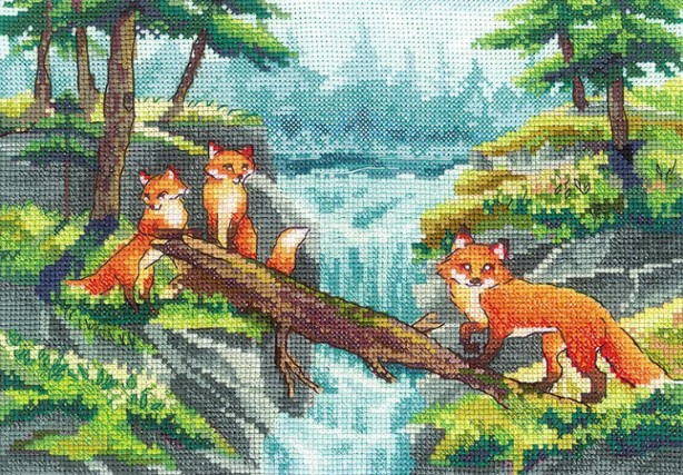 click here to view larger image of Foxes  (counted cross stitch kit)