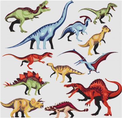 Coloured Cartoon Dinosaurs