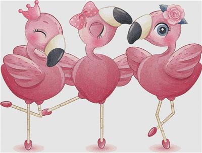 click here to view larger image of Three Cute Flamingos (chart)