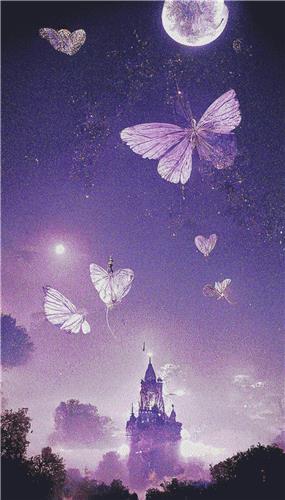 click here to view larger image of Purple Castle with Butterflies (chart)