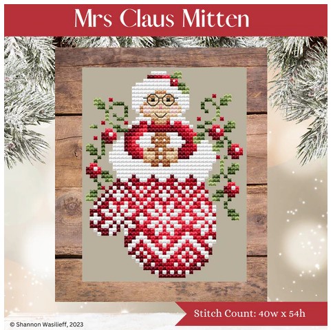click here to view larger image of Mrs Claus Mitten (chart)
