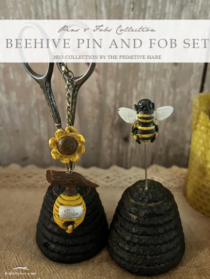 click here to view larger image of Beehive Pin and Fob Set (accessory)