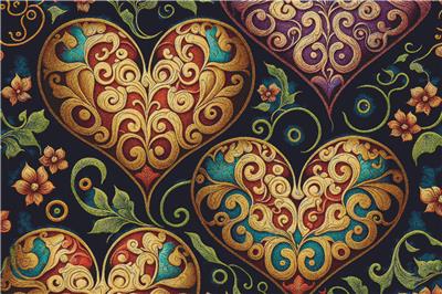 click here to view larger image of Colourful Carved Hearts (chart)