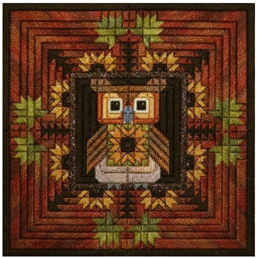 click here to view larger image of Quilted Owl (counted canvas chart)