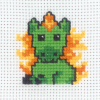 click here to view larger image of Green Unicorn (counted cross stitch kit)