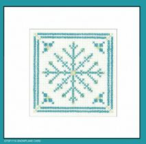 click here to view larger image of Filigree Snowflake Cards - Teal (counted cross stitch kit)