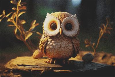click here to view larger image of Cute Owl on a Stump (chart)