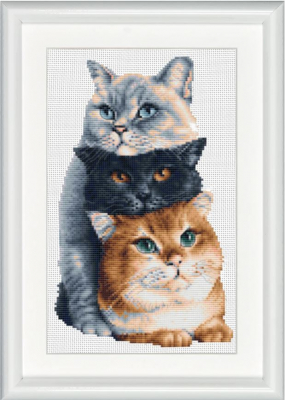 click here to view larger image of Three Cats (counted cross stitch kit)